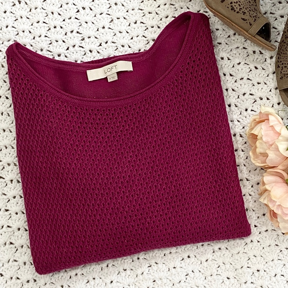 LOFT wool raspberry sweater